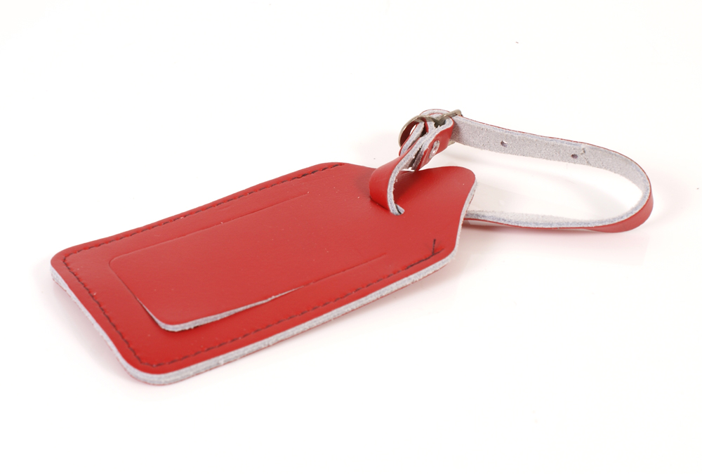 (image for) LEATHER LUGGAGE TAG RED